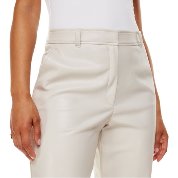 Babaton Command Faux Leather Pants 4 in Matte Pearl - Picture 1 of 7
